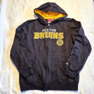 Boston Bruins boys size Large or 14/16 full zip up hoodie, 2 front pockets NWOT
